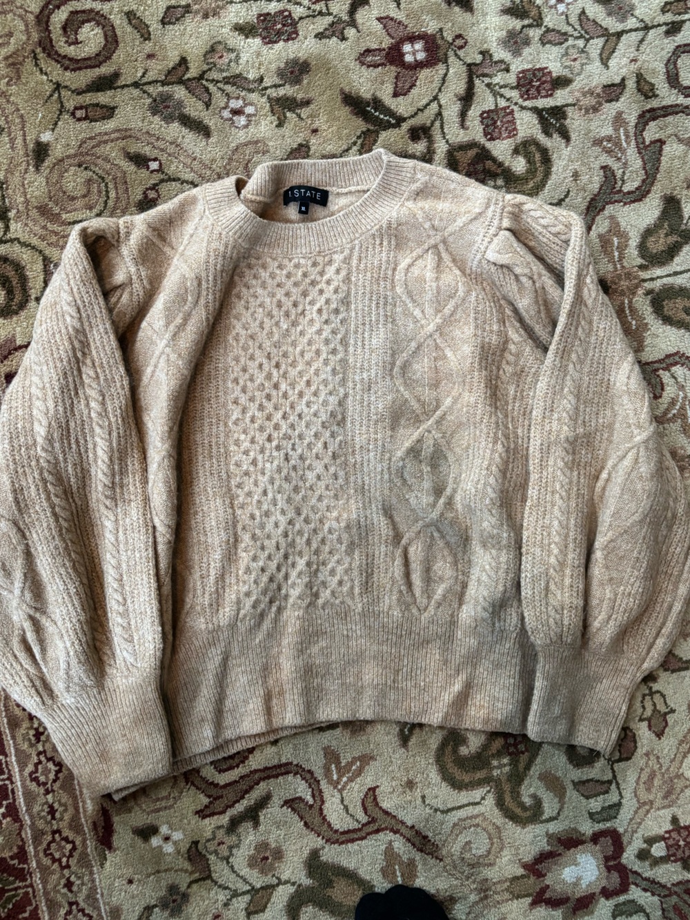 1.STATE Tan Ribbed Knit Pullover - Picture 3 of 3